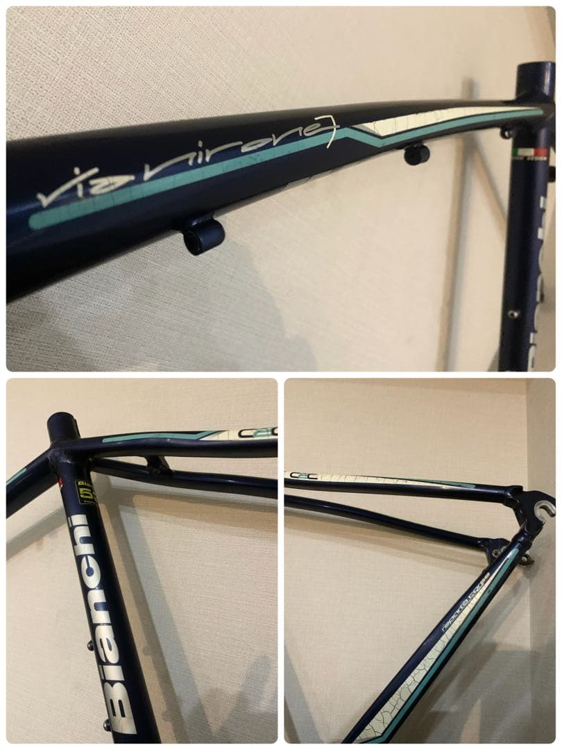 ◆ビアンキBianchi 渋い紺色×白×チェレステのアルミフレーム◆ロードバイク