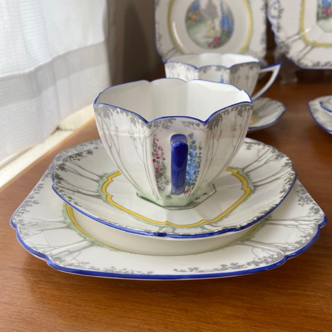 シェリー　クイーンアン　マイガーデン　カップ　ソーサー　プレート　5人用セット