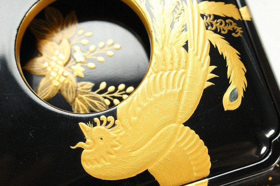 極上 桐鳳蒔絵 碗台 盃台 一対 旧家蔵出