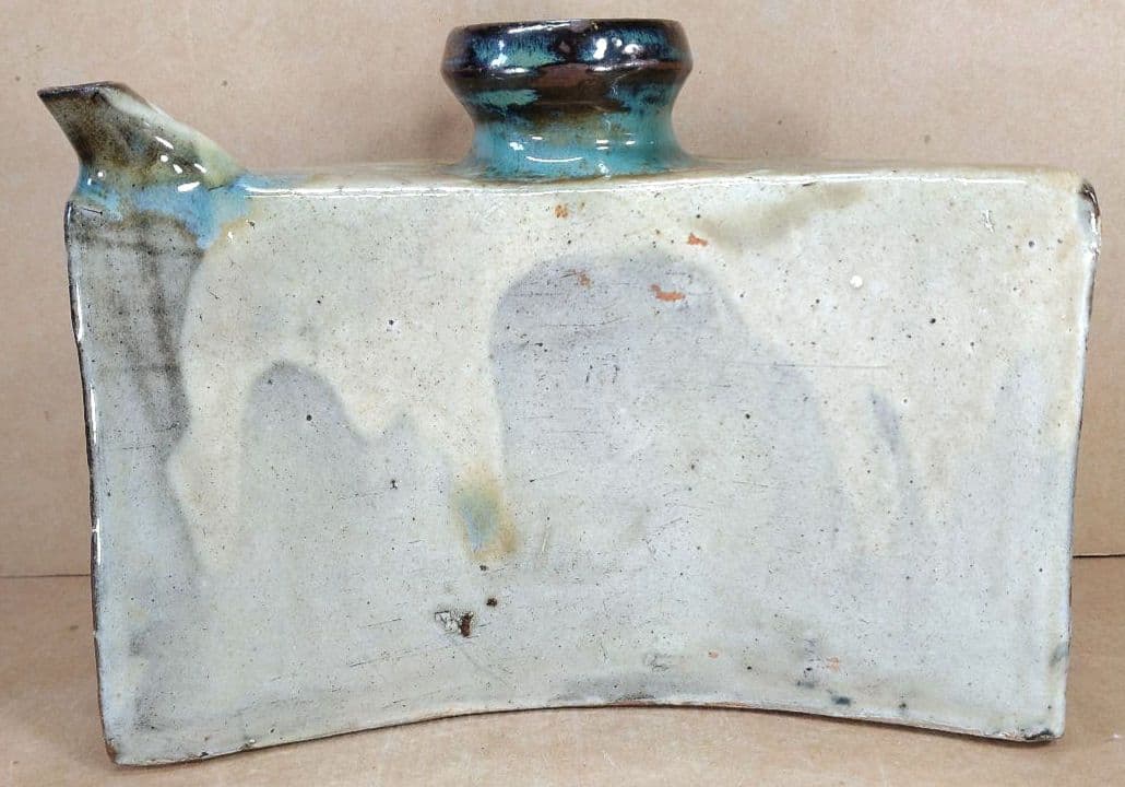 【本物保証】金城次郎 魚紋抱瓶 共箱 栞 美品 人間国宝 壺屋焼 壷屋焼