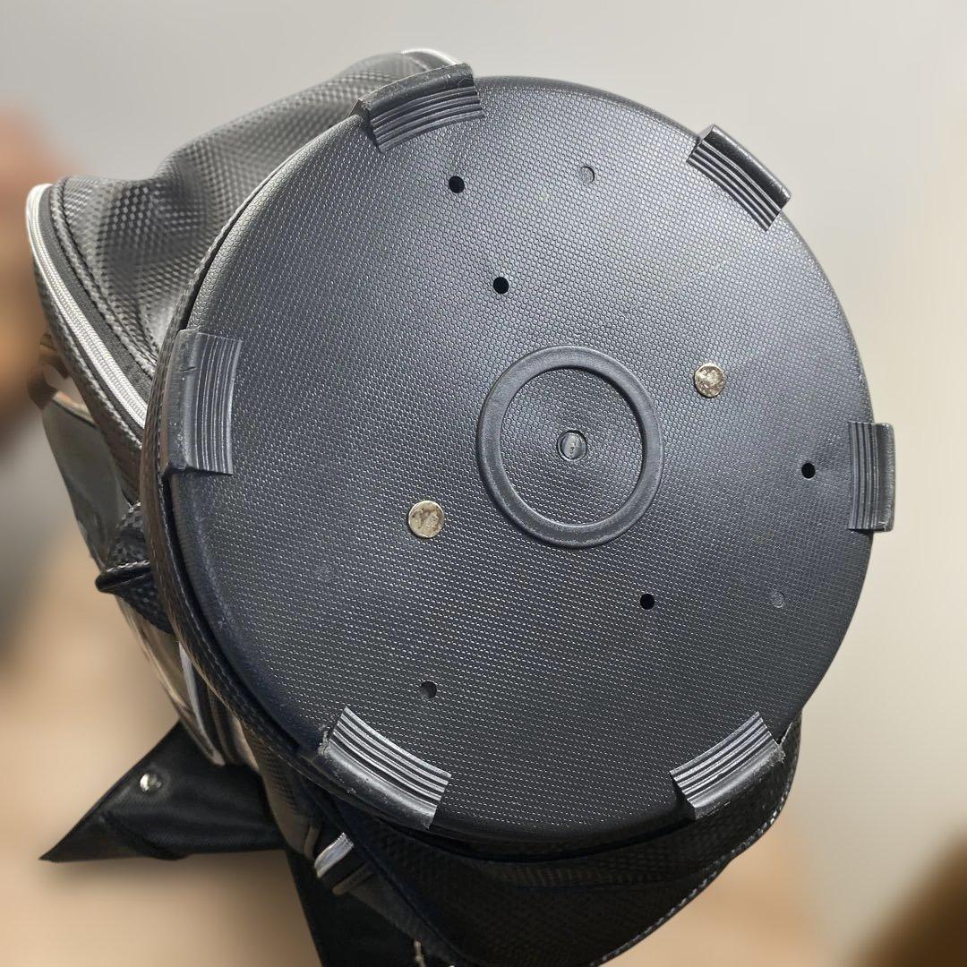 (美品) NEX ゴルフバッグ 合成皮革 黒/銀 中古