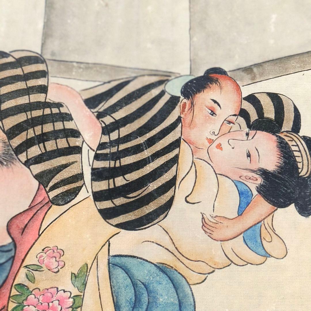 巻き物 春画 江戸古美術 全8枚 直筆 骨董 アンティーク 蒐集家放出 旧家蔵出