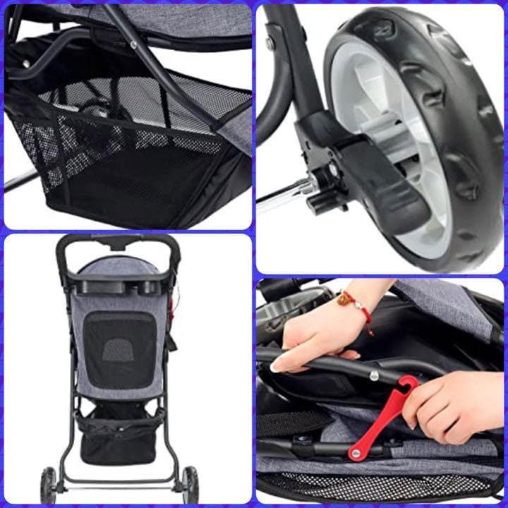 ❤超高耐荷重20kg❣2箇所から顔が出せてペットが怖がらない♪❤4輪ペットバギー