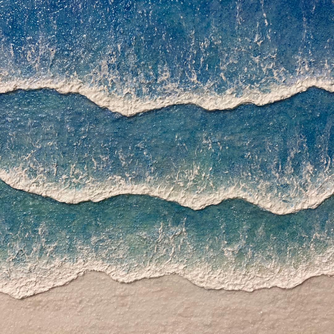 絵画　アクリル画　原画　海　癒し　風景画　テクスチャーアート　一点物　Ｓ.Ｉ