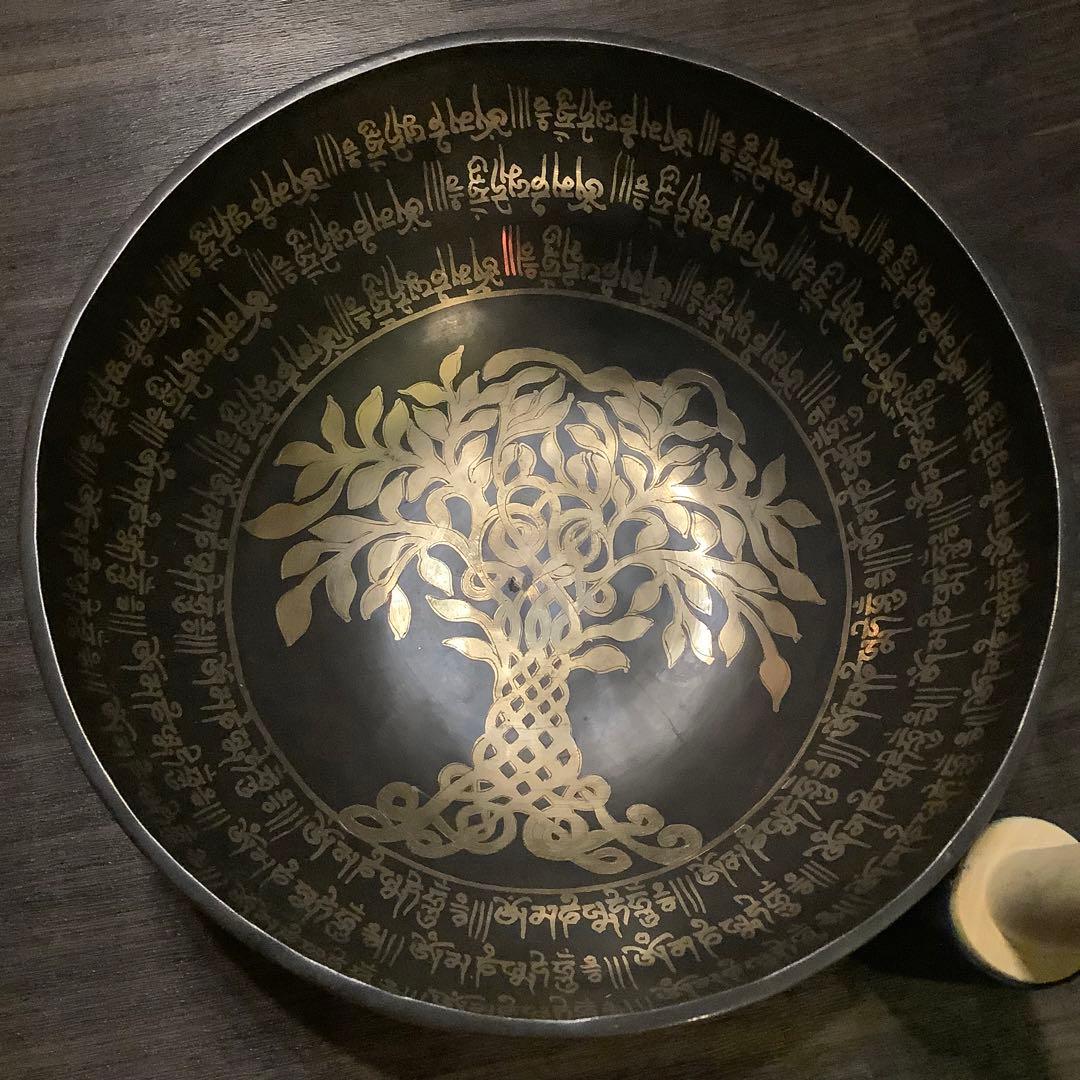 No8 チベット産 29cmチベタン 菩提樹 シンギングボウル