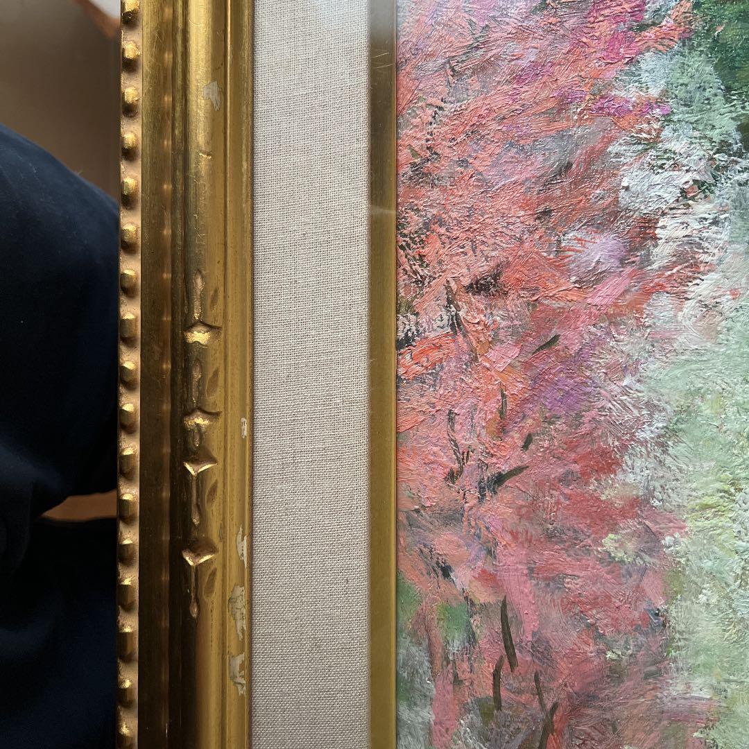 犀川愛子「塩山の春」白日展内閣総大臣賞受賞者の風景画　油絵