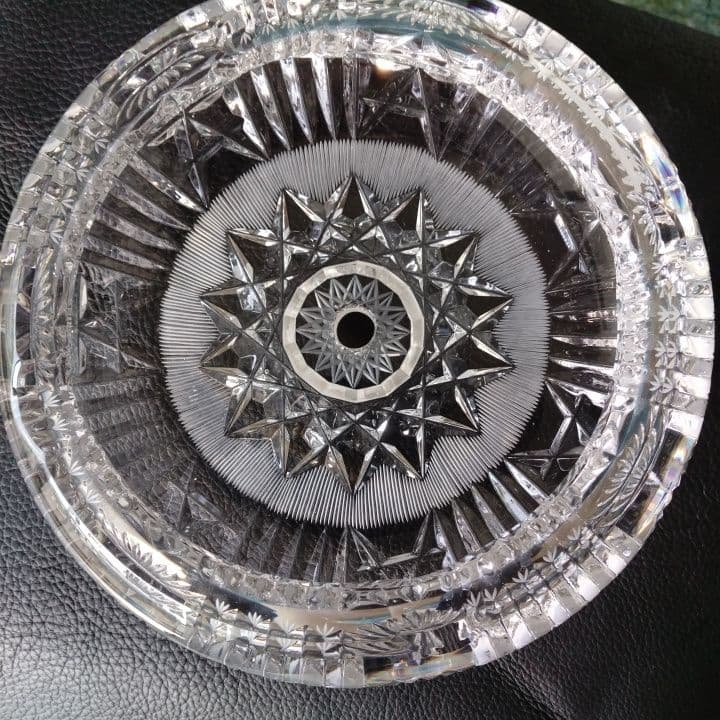 イギリスアンティーク⭐︎クリスタル星模様灰皿⭐︎阪急「英国アンティーク展」購入品