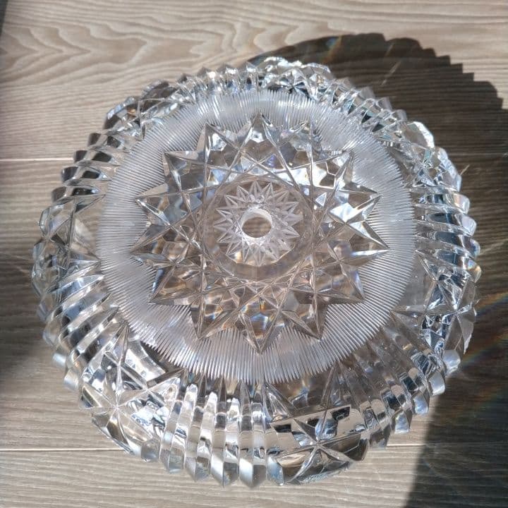 イギリスアンティーク⭐︎クリスタル星模様灰皿⭐︎阪急「英国アンティーク展」購入品