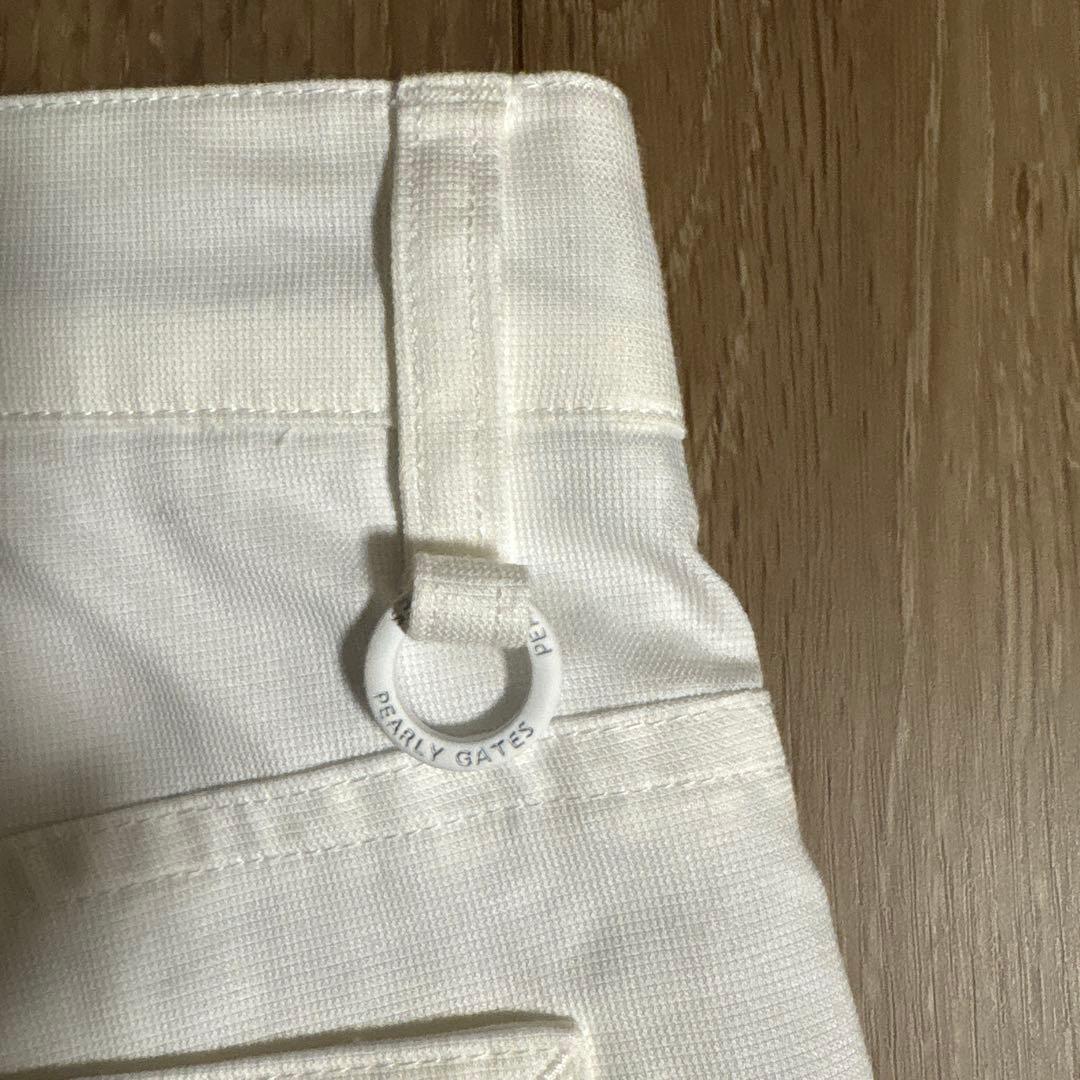 【美品】パーリーゲイツ ロゴ入りホワイトゴルフパンツ