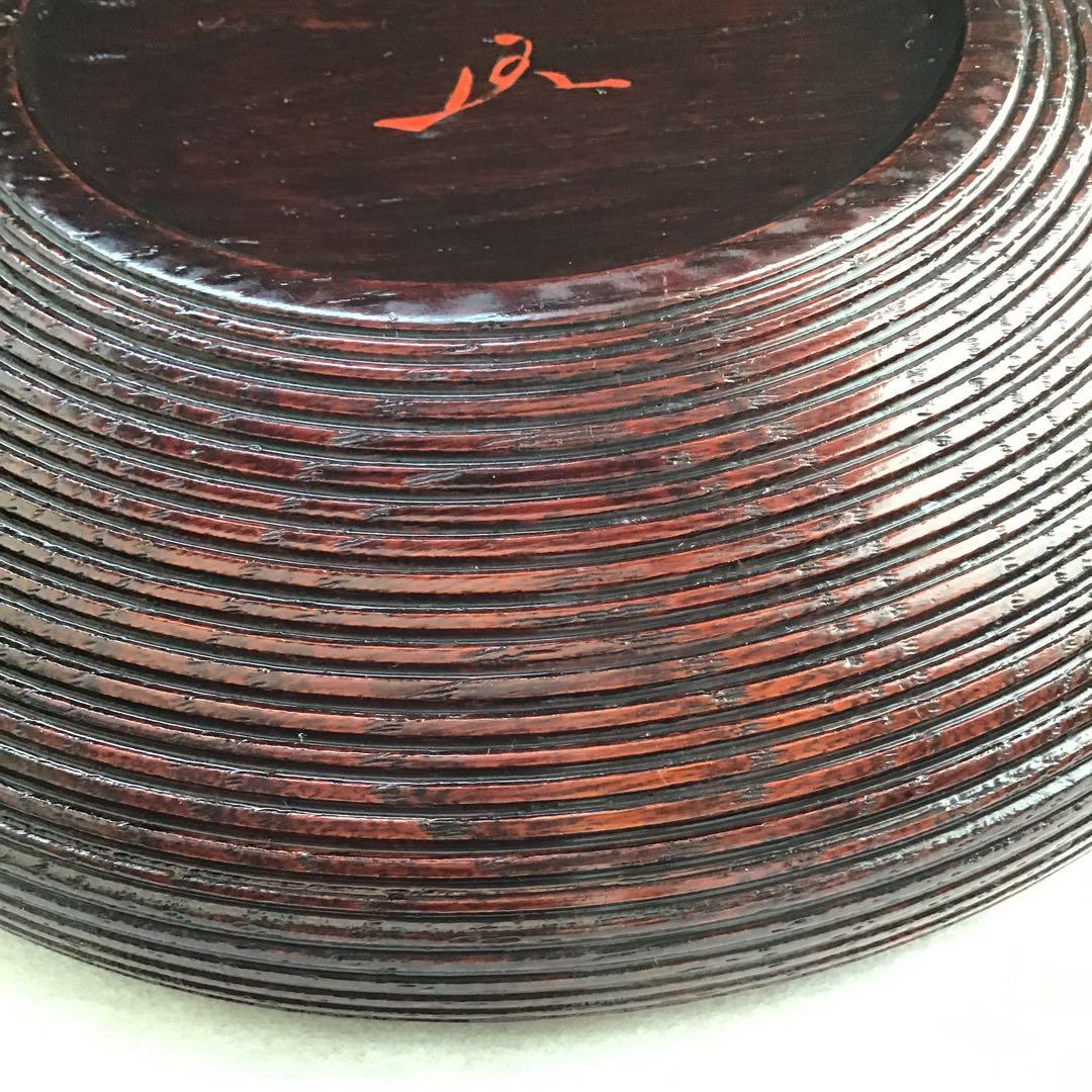 茶道具　樺溜塗糸目菓子器　塗師　堅地屋清兵衛作　堅清印　楽只斎好　共箱　S3KK