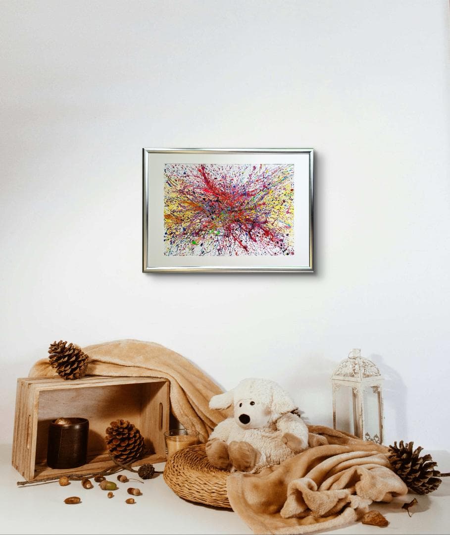 私たちの存在X / 抽象画 77×56㎝ B2 額縁セット 原画1点 モダン