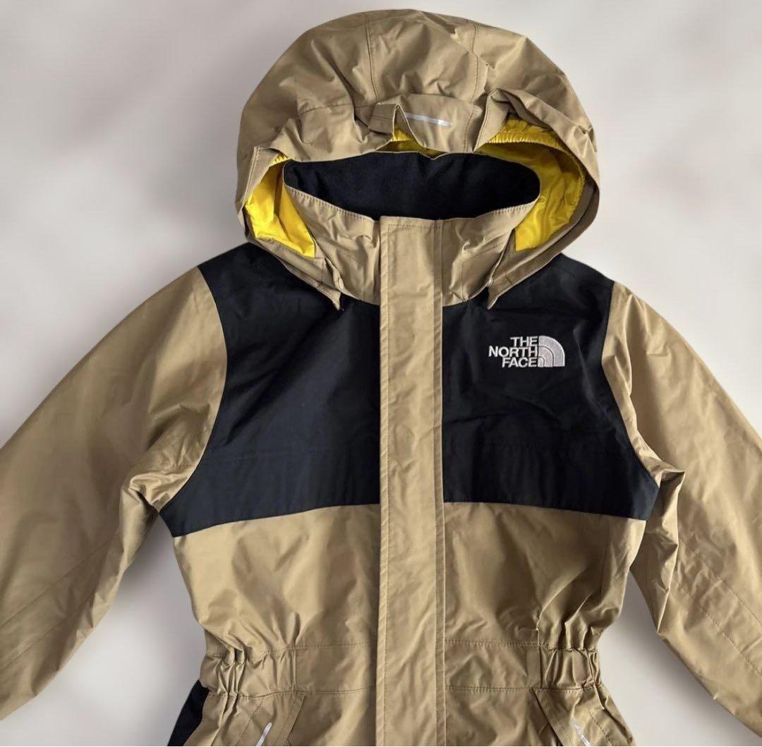 ノースフェイス スノーウェア ベージュ×ブラック 110