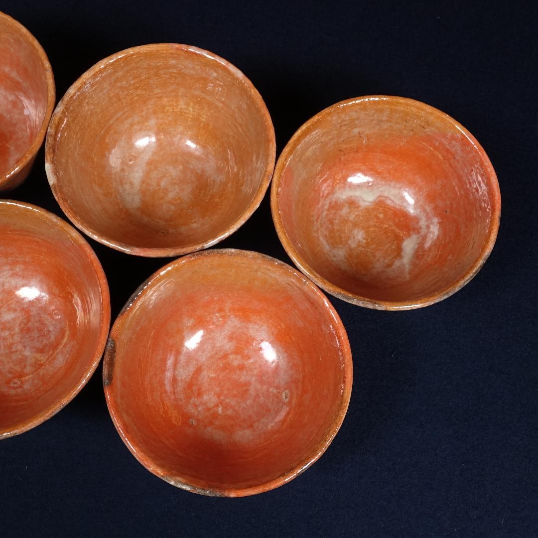 楽吉左衛門 覚々斎好 赤 蓋茶碗 蓋碗 向付 5客 共箱