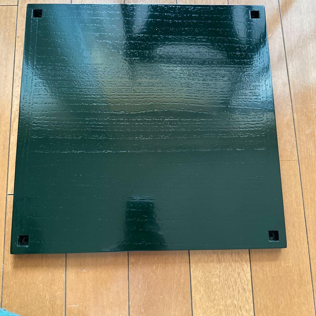 糸巻棚　緑×赤　茶道具　横幅33×奥行33.3×高さ53 組み立て式　元箱付き