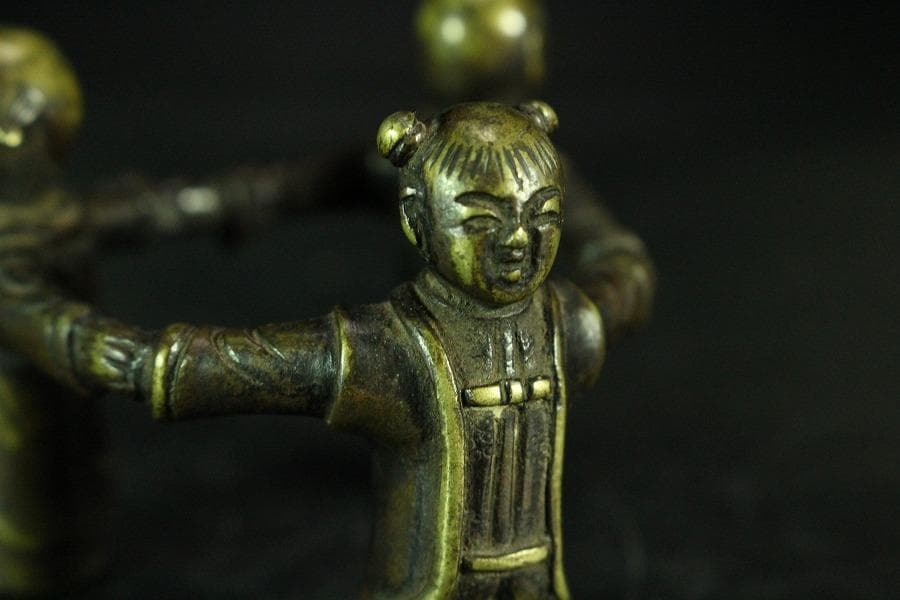 茶道具 唐物 三唐子 蓋置 時代物(K-A824)