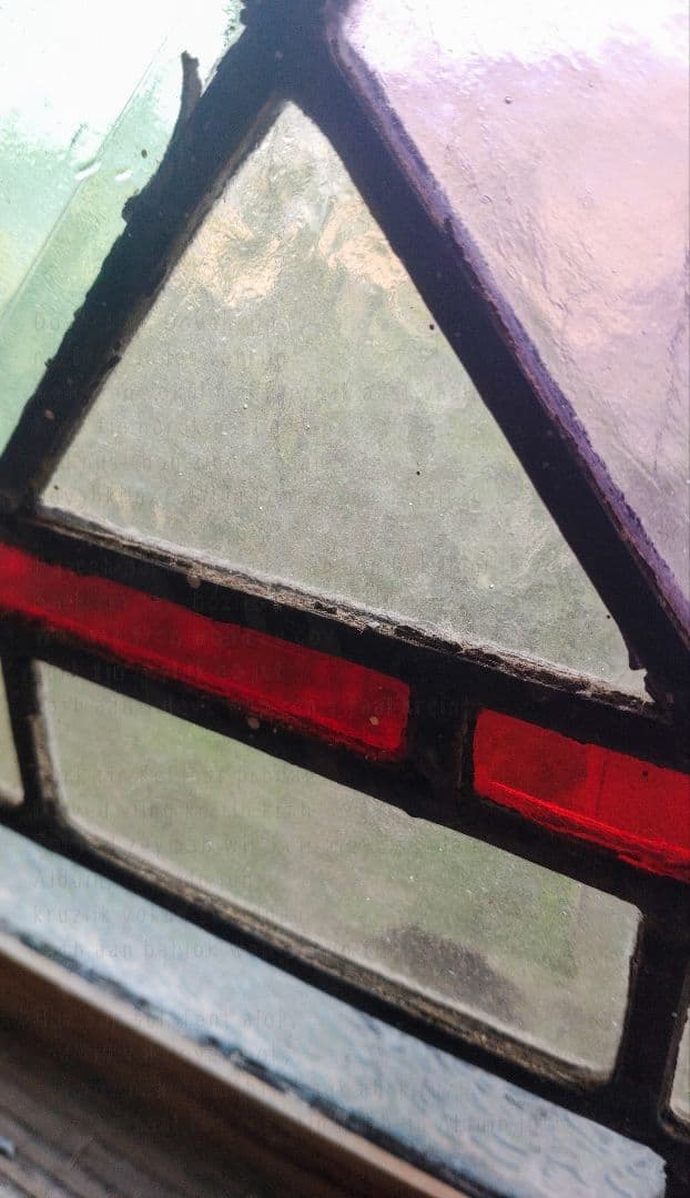 英国アンティーク／100年以上前のステンドグラス　窓枠　ドア