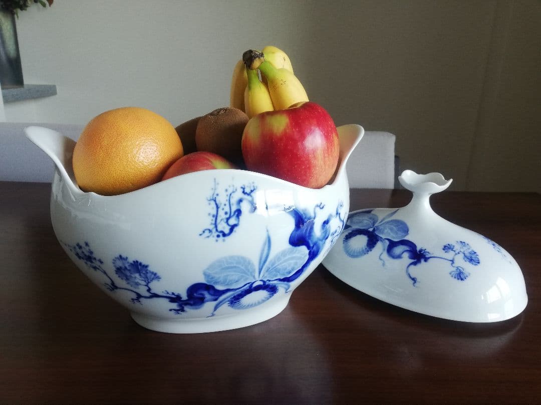 珍品★美品【MEISSEN】ブルーオーキッド　スープチューリン（大）