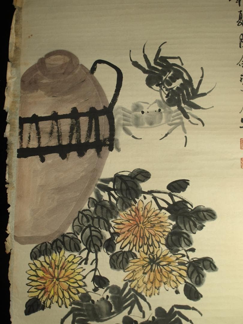 人物図 金梦石作清時代 肉筆保證 唐物唐本　掛け軸捲り BD599C11-4