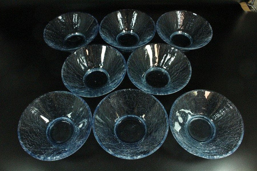 レトロ カットガラス 鉢 小碗 八客 揃 旧家蔵出