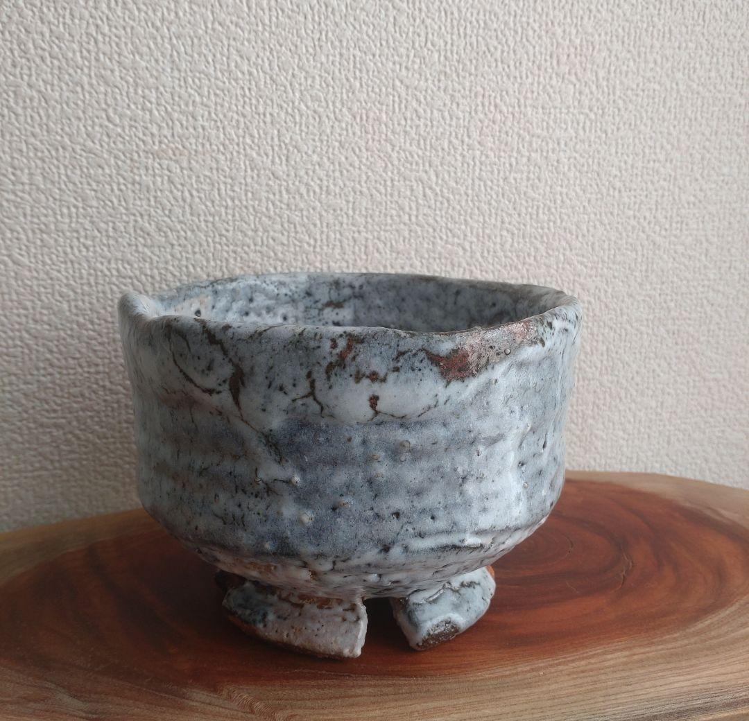 龍南 大振割高台茶碗 『氷壁』冬 共箱 茶道具 鬼萩