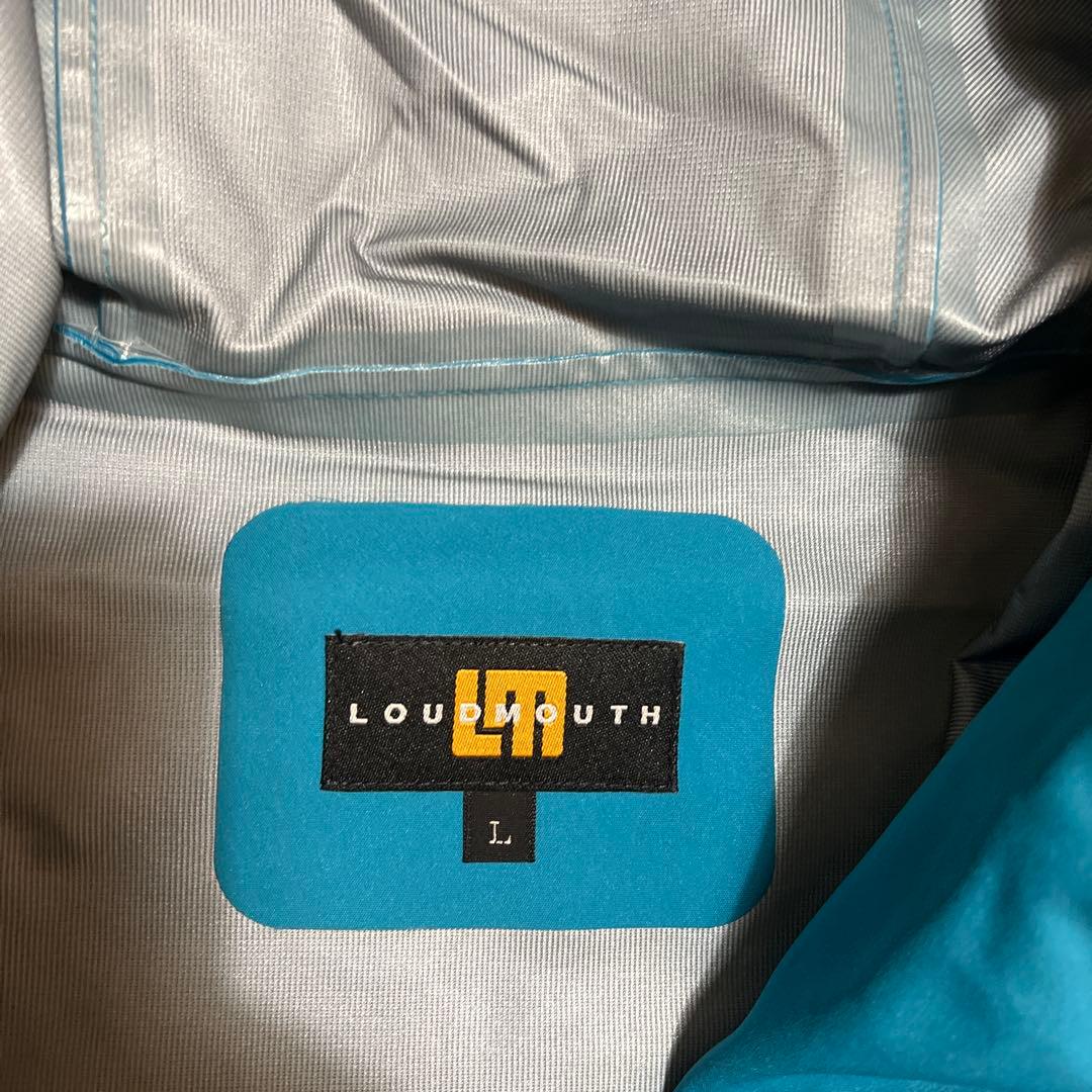 新品Lサイズ　高機能ラウドマウスゴルフメンズダントツ撥水レインウェア　ブルー