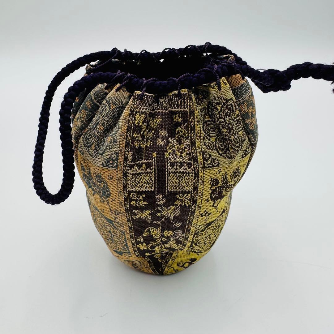 【小鹿田焼　茶入　龍村平蔵　紅牙瑞錦　仕覆】骨董　アンティーク