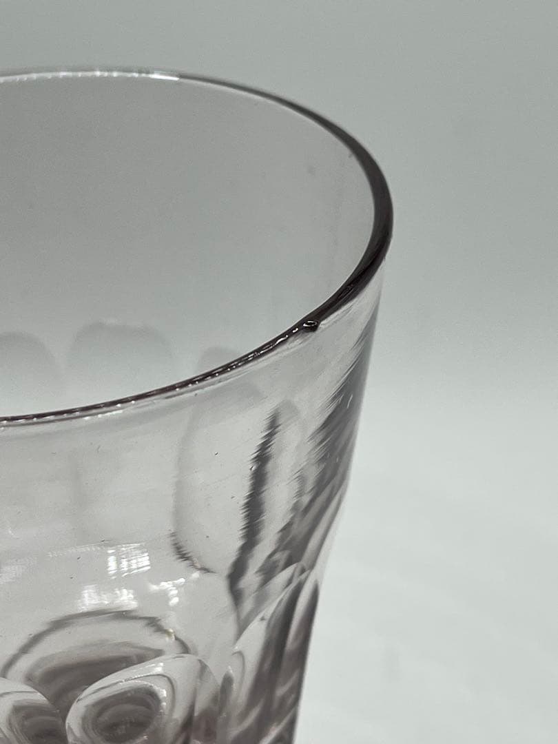 大ぶりなゴブレット　ウランガラス　和ガラス グラス 八角形台　アンティーク