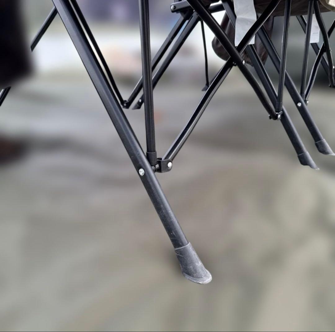 ロゴスLOGOS グランベーシック　折りたたみ式ベージュファブリックチェア