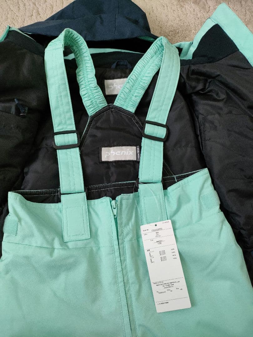 フェニックス スキーウェア 130（115〜135cm調整可）ネイビー ミント
