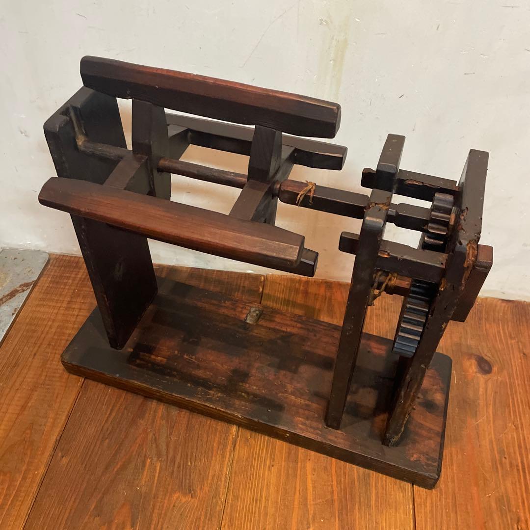 希少　年代物　木製　糸巻き機　本体　ヴィンテージ　古道具　古民家　当時物