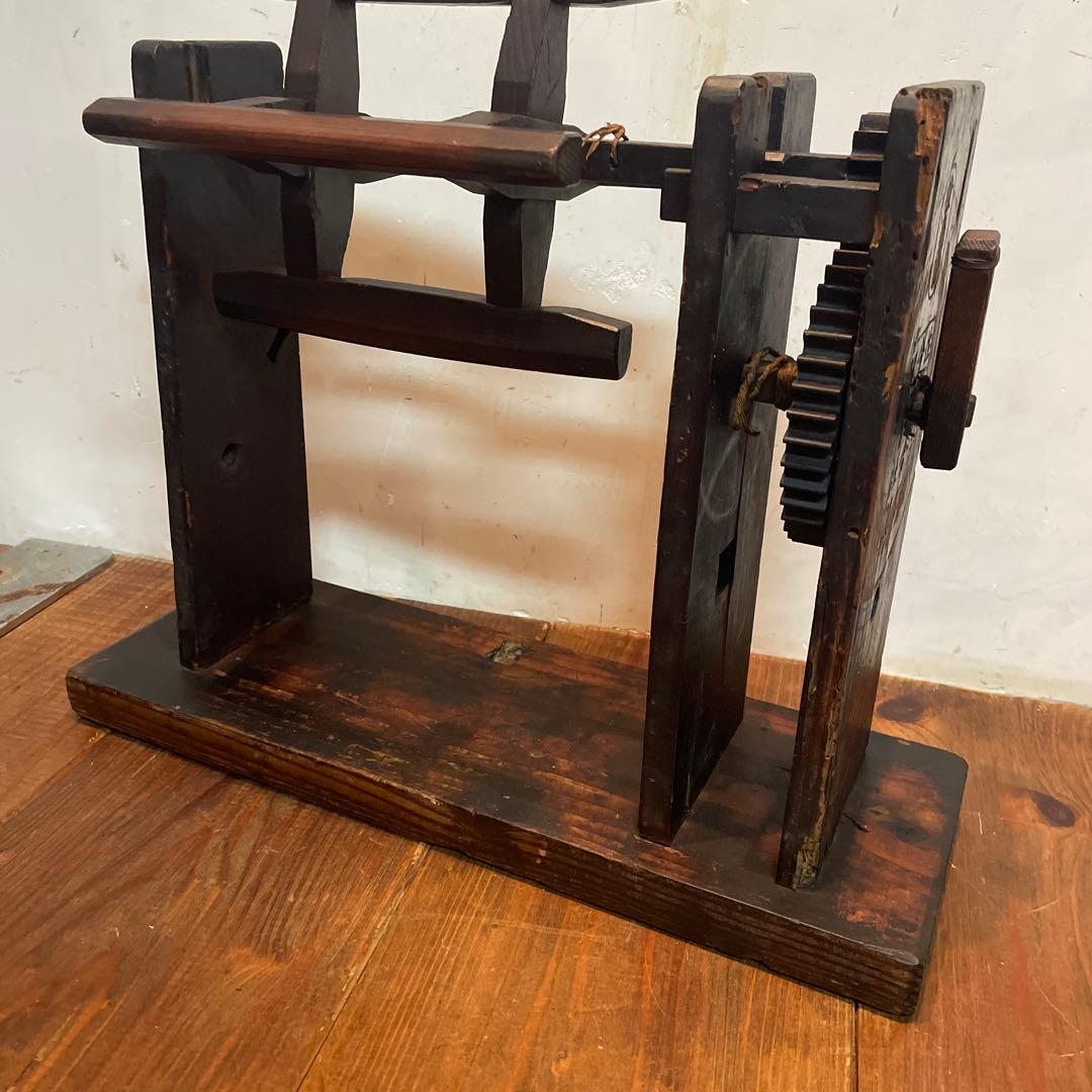 希少　年代物　木製　糸巻き機　本体　ヴィンテージ　古道具　古民家　当時物
