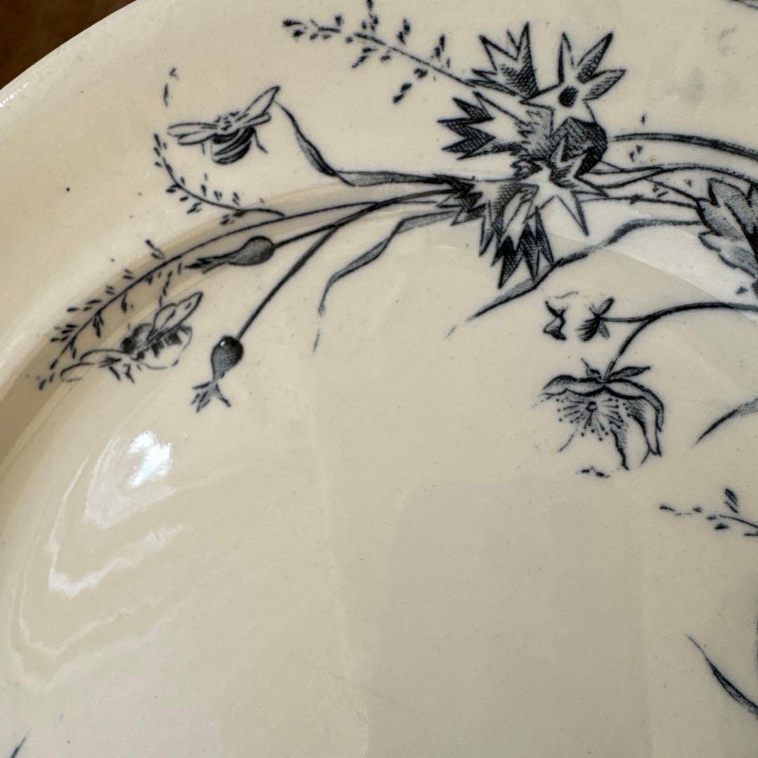 フランス アンティーク 蜂とお花のディナープレート①