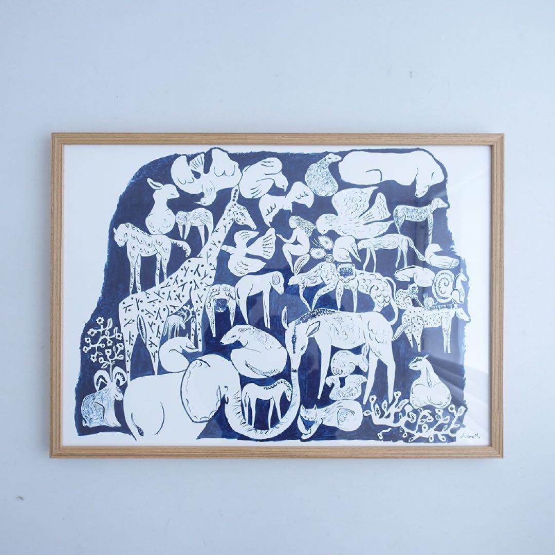 ミナペルホネン　LIFE PUZZLE ポスター　額付き　ACTUS 北欧