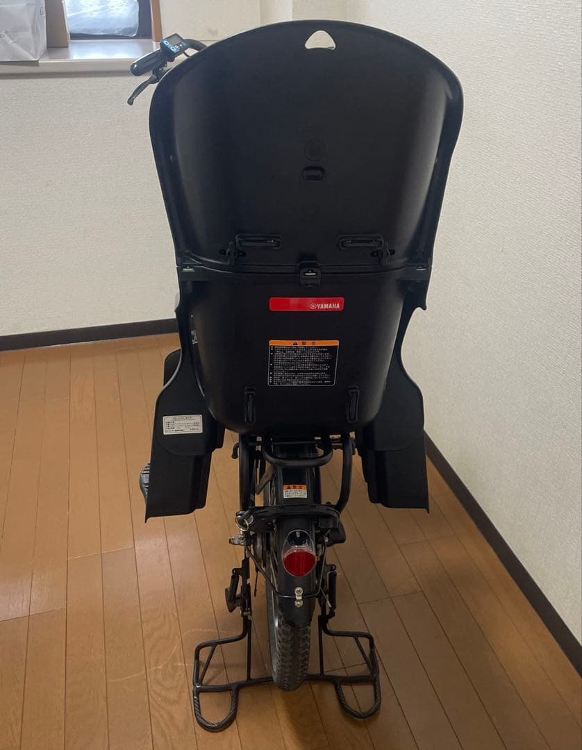 【all mom】ヤマハ 電動自転車 黒 キッズシート付き 子供乗せ