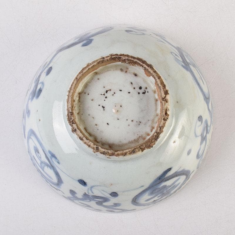 中国　呉須染付　喜字文碗　鉢　時代箱　C　R9128