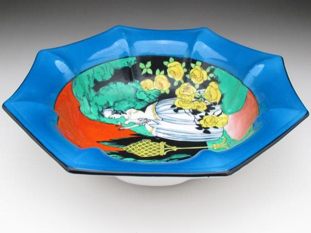 オールドノリタケ ストローリングレディ 多角ボウル 20cm