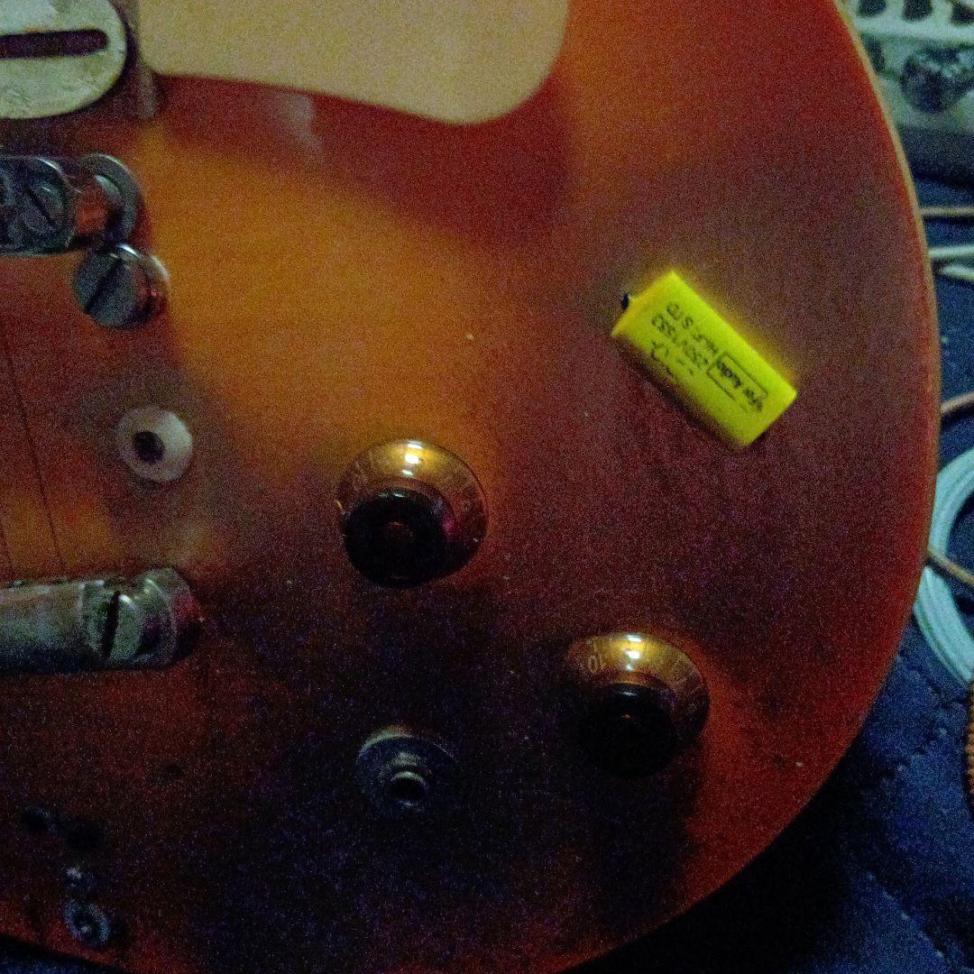 オレンジエレキギター カスタムデザイン