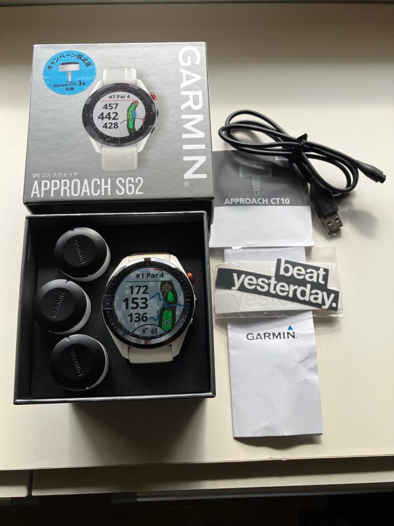 美品！Garmin Approach S62 （CT-10X３個未使用品付き）