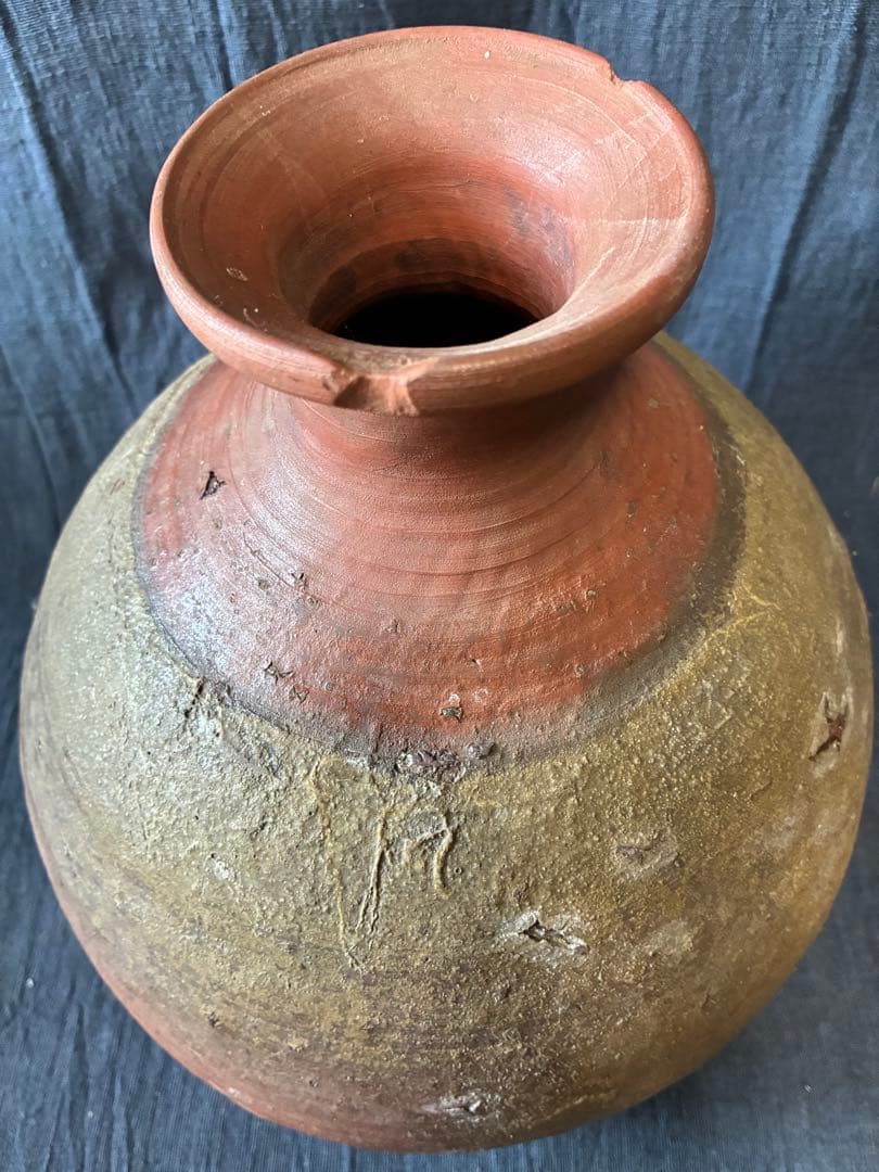 古備前　蕪徳利　被せ焼　酒器　花入れ