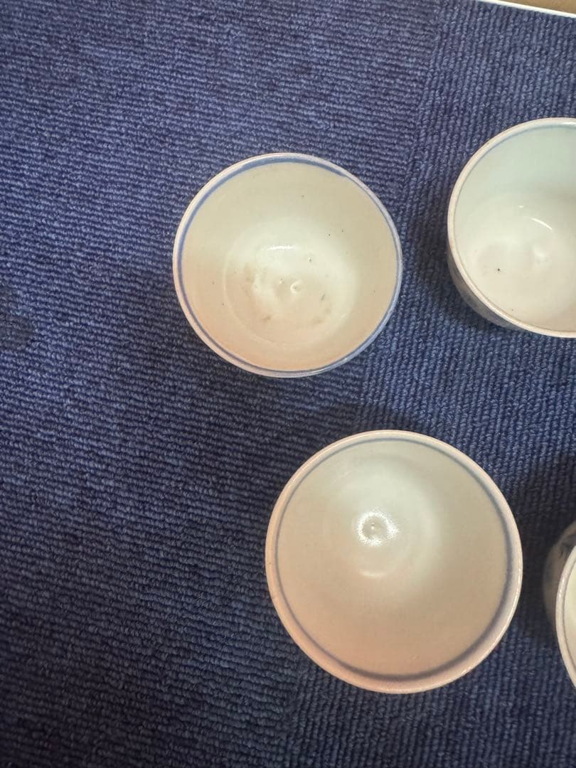 1860 古伊万里　染付　湯呑　5客　時代物