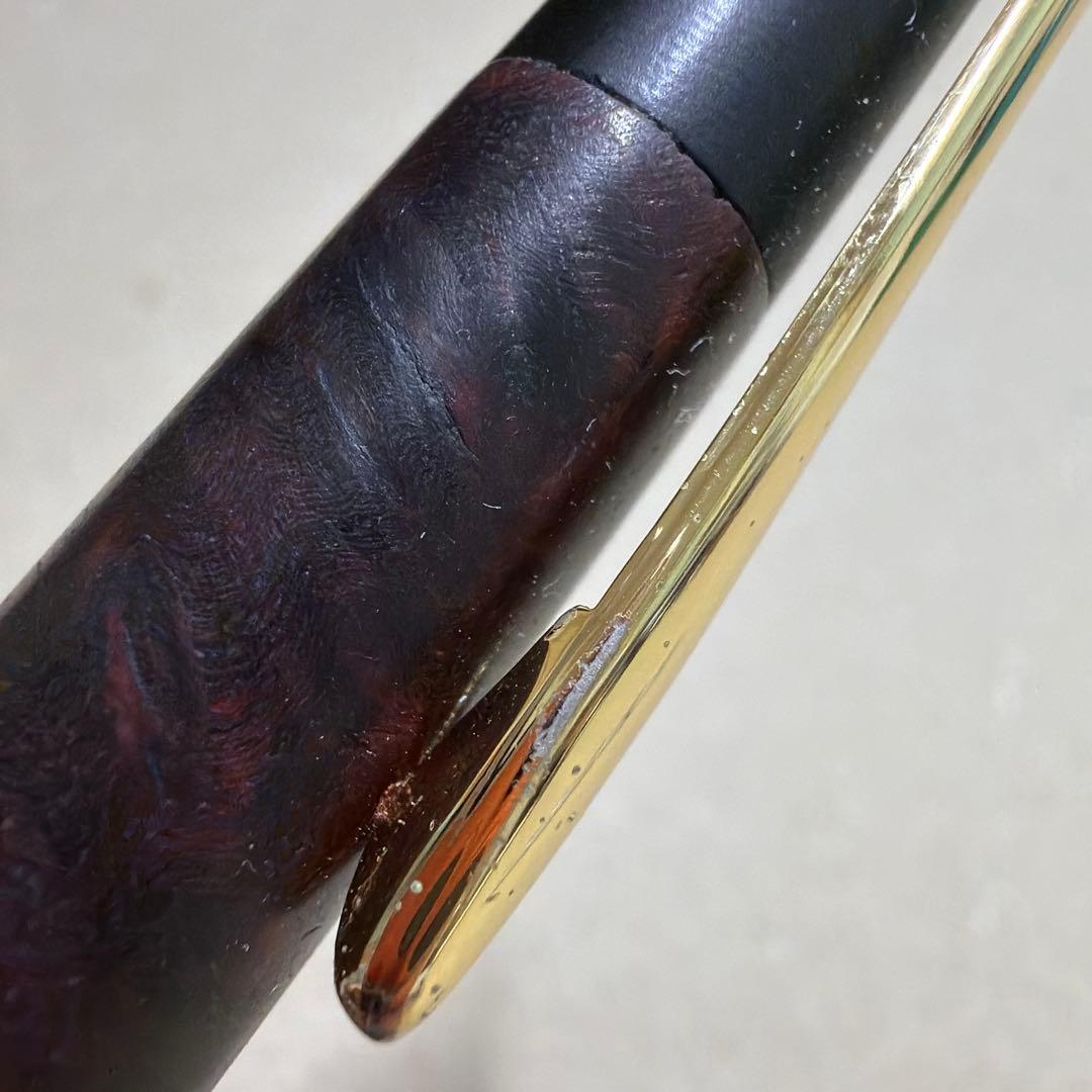 希少 野原工芸 特上花梨瘤杢 シャーペン 0.5mm ゴールド金具 固定式金具