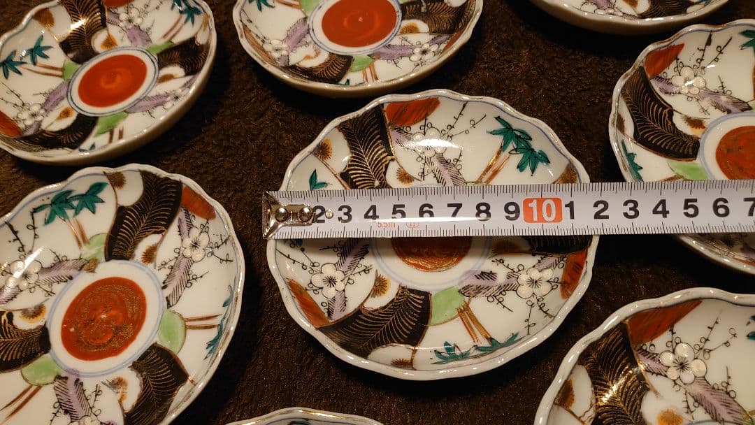 古伊万里　伊万里　色絵　金襴手　豆皿　８客