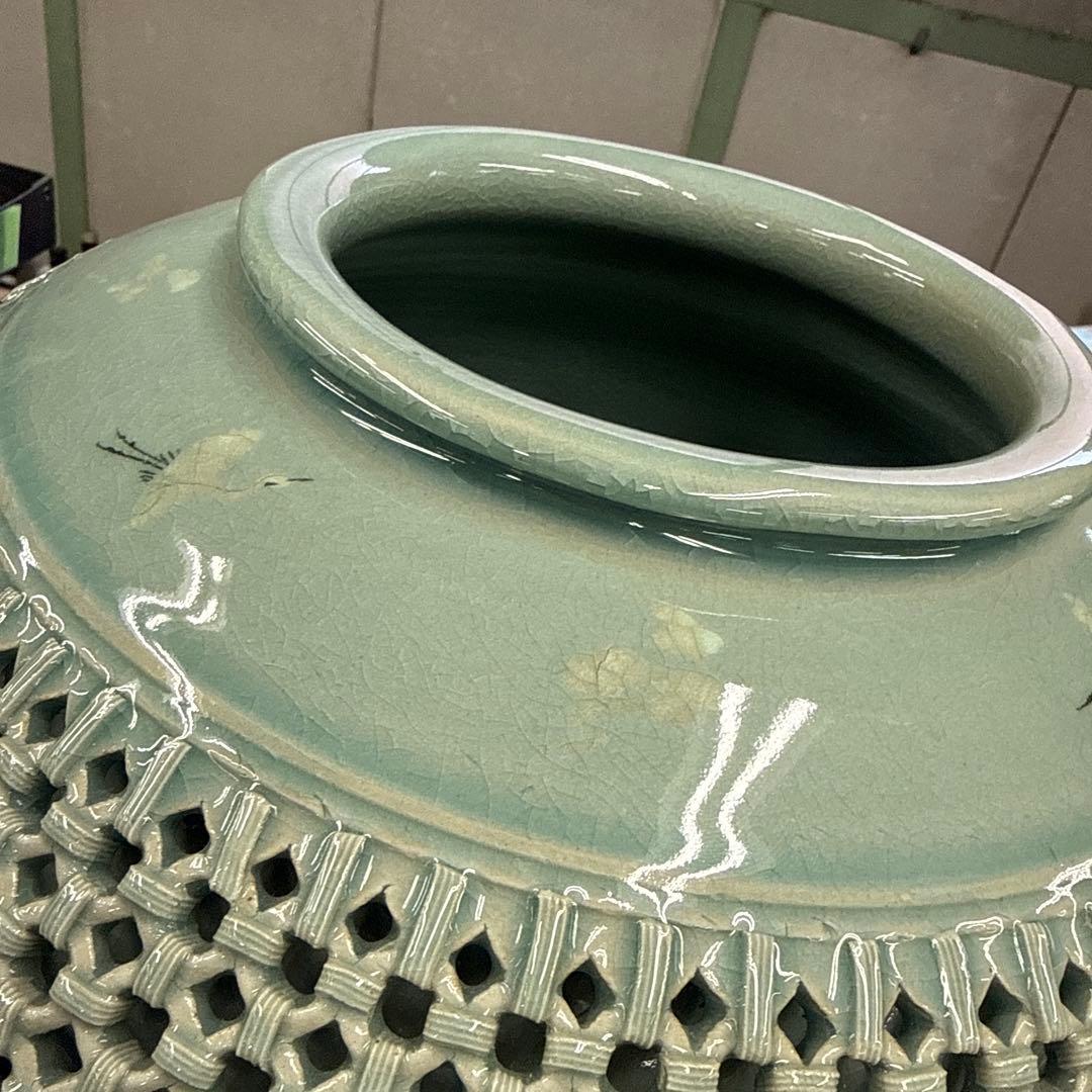 陶器 花瓶 花器 台付 置物 インテリア アンティーク ツボ 小物 格安