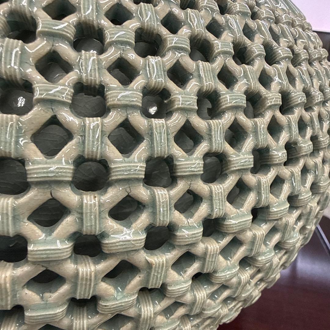 陶器 花瓶 花器 台付 置物 インテリア アンティーク ツボ 小物 格安