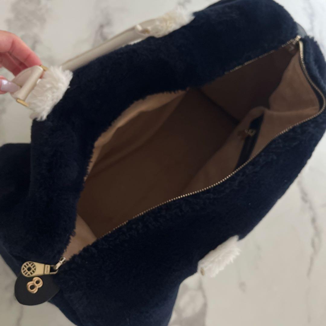 ムータ 配色ファーボストンバック