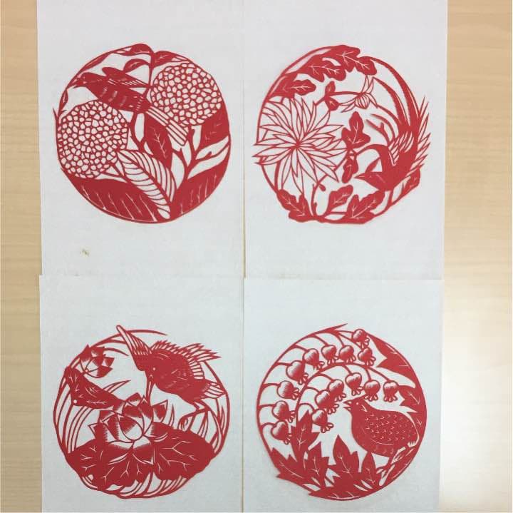 ★R3★中国 切り絵 剪紙 鳥 10枚セット 蔵出し