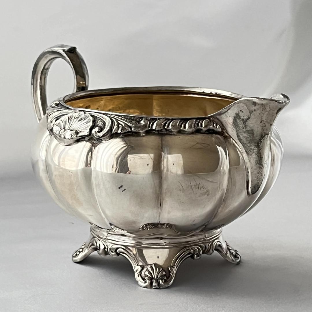 【Old English】メロンフォルムのミルクジャグ / シュガーボウル