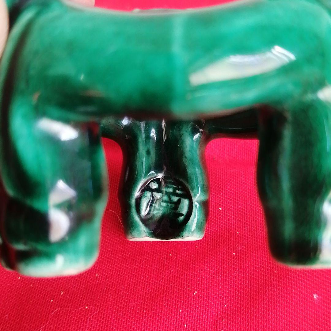 蓋置　交趾焼　三つ人形　岳陵作　桐箱入り