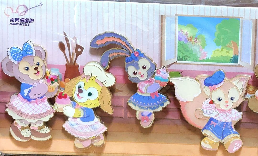 【非売品　香港ディズニー限定】ダッフィー&フレンズ　年パス　ピンバッチ