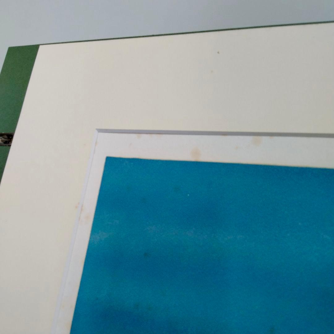 【古シミあり】佐藤圀夫　リトグラフ　鶴二題「翔」「白月」毎日新聞社